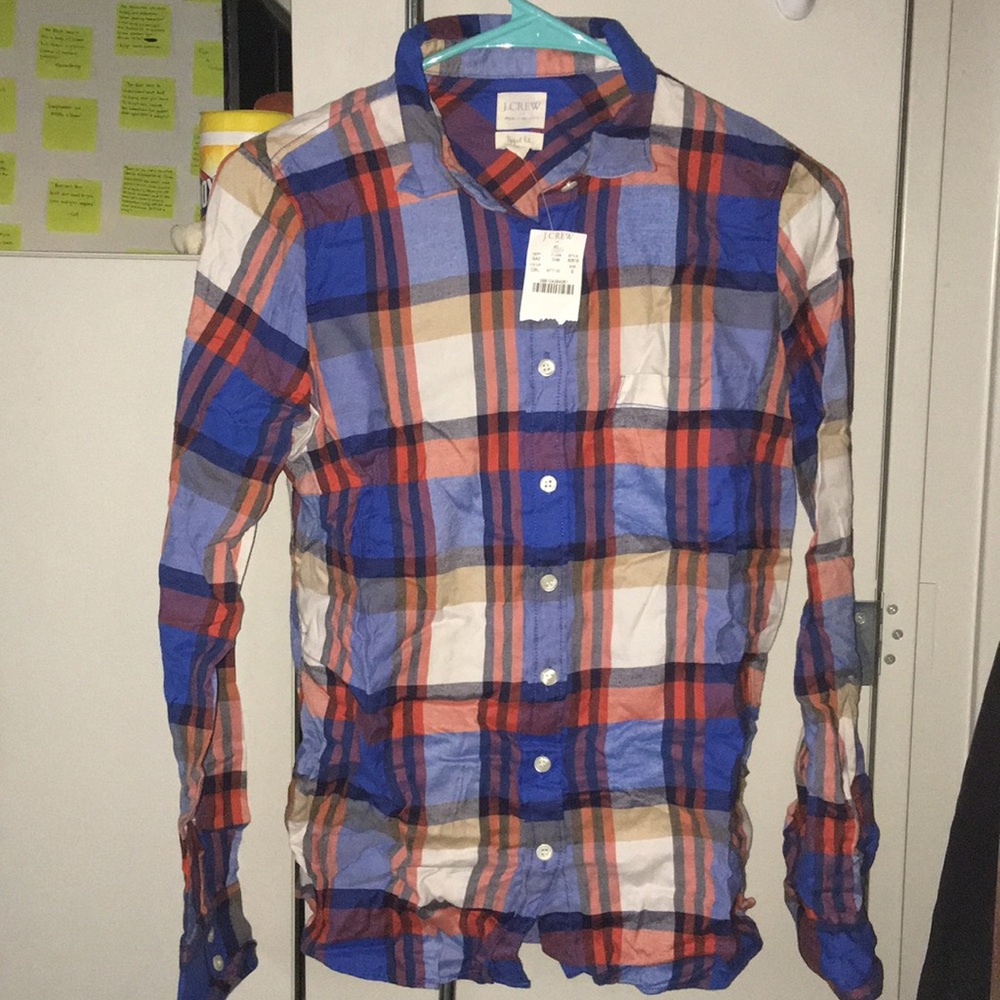 Multi-color Plaid Flannel Shirt